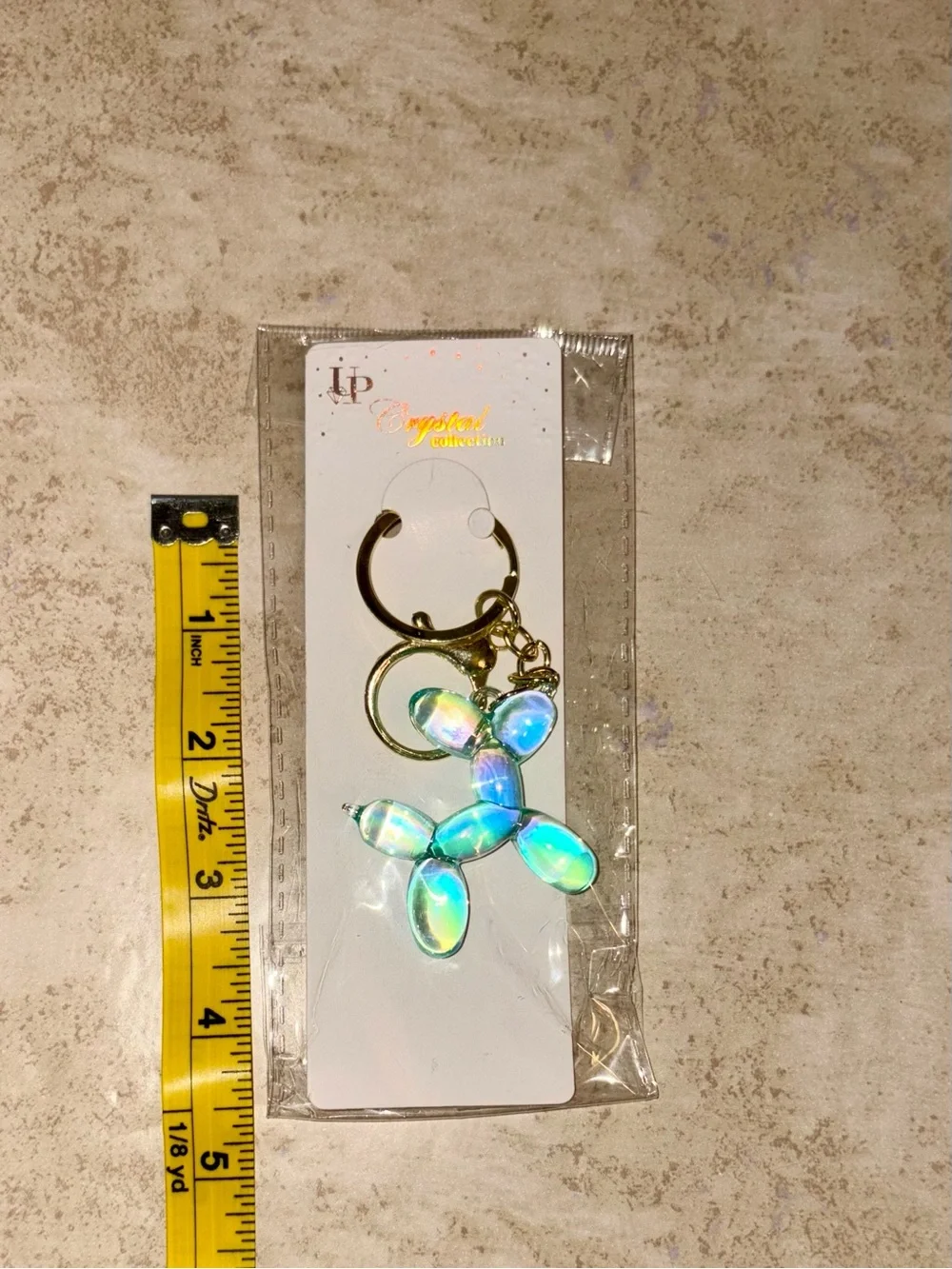 NWT - Iridescent Balloon Dog Keychain - Green/Blue - Purse Charm